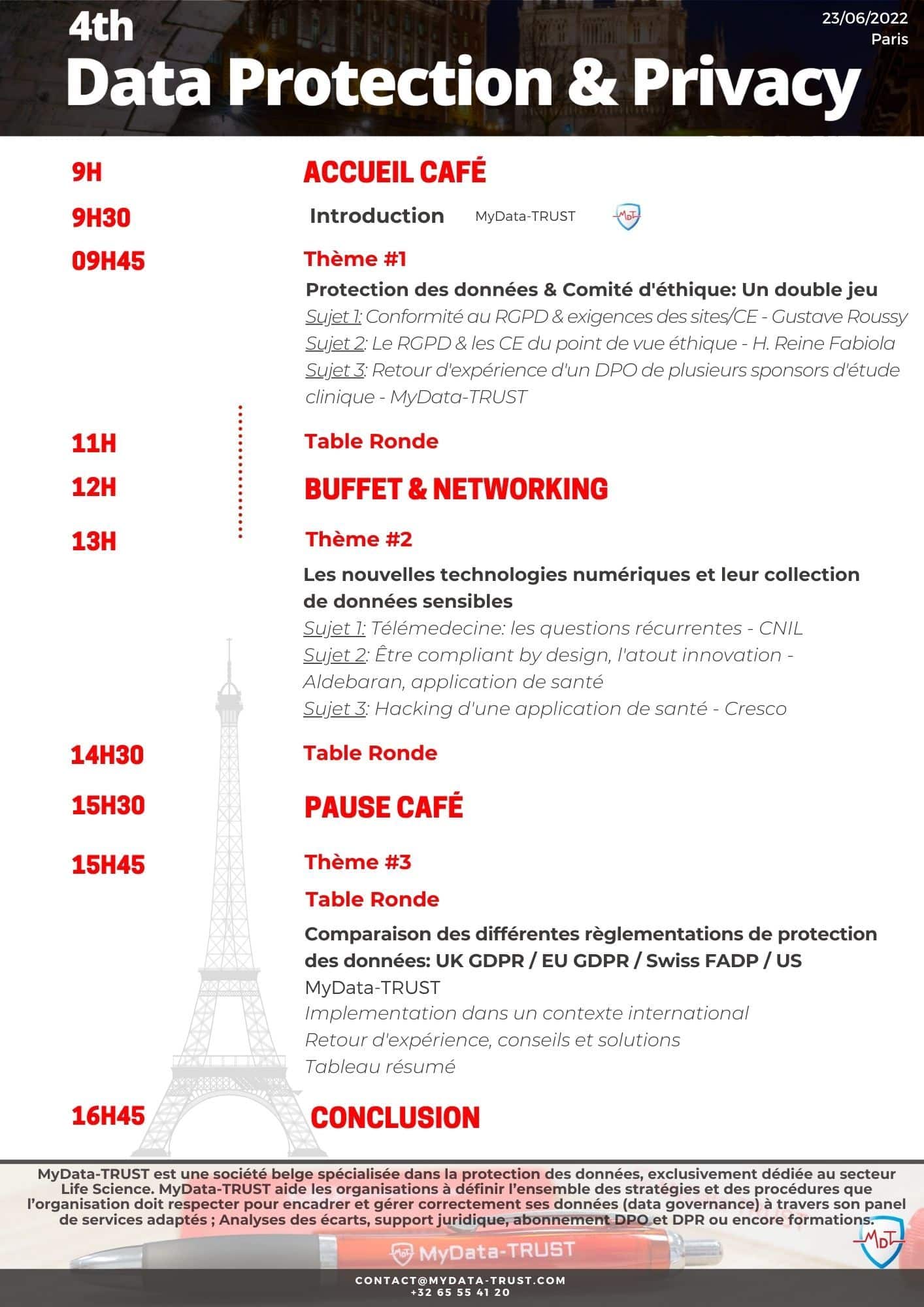 agenda du summit gdpr FRANCE